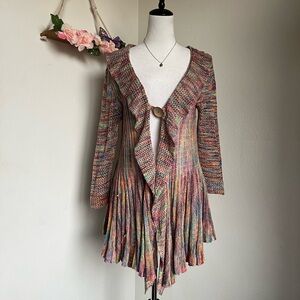 Y2K multicolor knit cardigan size medium